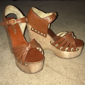 CHANEL Shoes - Chanel brown wedge heels CHANEL Shoes - Chanel brown wedge heels